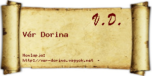 Vér Dorina névjegykártya